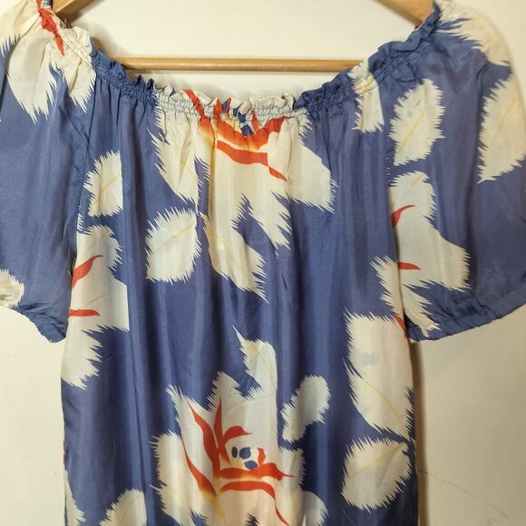 Ben and Lucia Floral Silk Blouse Top - Picture 7 of 9